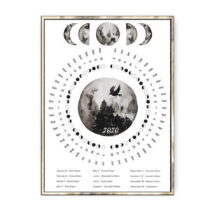 Affiche calendrier lunaire 2020