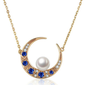 collier lune avec perle